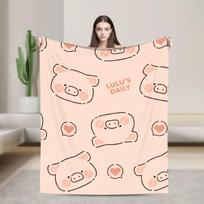 Animacinis L-Lulu paršelis Šiltos minkštos antklodės Kelioninė biuro pledas Gatvės mada Sofa kėdė Flanelinis lovatiesis Sofos lovos užvalkalas 75X95CM