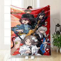 A Vibrant Group of Five Animated Characters with Musical Instruments. for All Seasons Blanket Lunch Break Throw Gift 75X95CM