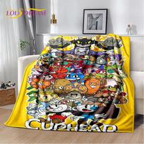 Cuphead ir Mugman, Žaidimo Žaidėjo Minkštas Pliušinis Antklodė, Flanelinis Antklodė Mesti Antklodę Svetainei Miegamajam Lovai Sofai Iškylai Dangtis Vaikui 75X95CM