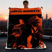 1 vnt. Arctic Monkeys Lauko flanelės pledas, Jaukus & Šiltas Minkštas Žaismingo Dizaino, Miegojimas Stovyklavimas, 75X95CM