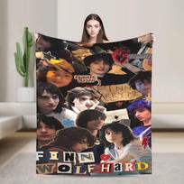 Finn Wolfhard pliušiniai pledai berniukui mergaitei flanelinis lovatiesės pledas sofai kėdei minkštas šiltas dizainas kokybiška lovatiesė dovanos idėja 75X95CM