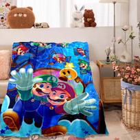 Super Mario Bros Printed Blanket, a Warm and Comfortable Flannel Blanket, Suitable for Bedrooms, Sofas, Beds, Chairs, Picnics an 75X95CM