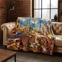 Retro Heroes of Might and Magic Map Games Art Flannel Blanket,Cozy Soft Throw Blanket for Home Bedroom Bed Sofa Cover Gift Kids 75X95CM