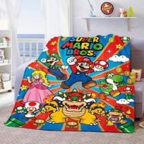 Super Mario pliušinis flanelinis pledas Minkštas šiltas užklotas Lengvas pledas sofai lovai namų naudojimui -QJY 75X95CM
