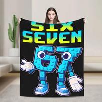 Cartoon  Six Seven  Funny Italian Brainrot Gaming Memes Blanket Soft Warm Bedding Throws for Students Novelty Spring Bedspread 75X95CM