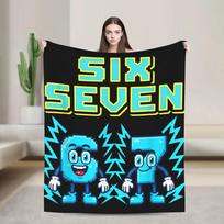 Retro Six Seven Italian Brainrot Humor   Meme Super Soft Plush Blanket for Kids Bedding Throws Home Decor Flannel Bedspread 75X95CM