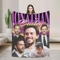 Jonathan Bailey Vintage Plush Throw Blanket  Warm Flannel Pattern for Couch Sofa Bed  Soft Cozy Cover for Students and Home 75X95CM