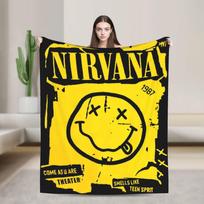 Nirvana Veido Juosta Antklodės Kelioninė Biuro Flanelinė Mesti Antklodė Namų Dekoras Minkšta Šilta Individualios Kokybės Lovatiesė 75X95CM