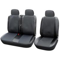 Grey Polyester+Leather+5Mm Foam Laminate Front Seat Covers With Headrest Covers