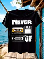 Vintage Retro T-shirt - Never Forget Us Floppy Disk S įvairiaspalvis