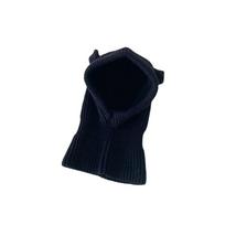 Ear Protection Knit Balaclava Hat Solid Color Warm Woolen Beanie Cute Kids Scarf Cap  Winter juoda