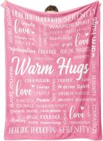 Afterprints Warm Hugs Healing Blanket Soft Comfort Throw Blankets x Inspirational Get Well Gifts for Women Breast Cancer Suppor Size: 75*100cm, Weight: 230 GSM