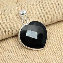Lovely Heart Shaped Black Spinel Gemstone Handmade 925 Sterling Silver Jewelry Pendant 1.96 Inv juoda