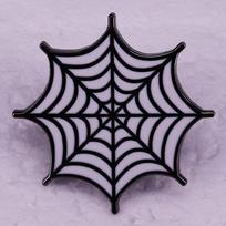 Spider Web Brooch: Halloween Costume Metal Accessory Badge