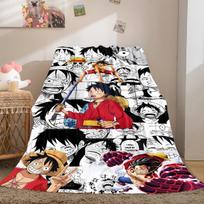 Anime Luffy Spausdinimo Antklodė Šilta Patogi Flanelinė Danga Miegamiesiems, Sofoms, Lovoms, Kėdėms LXR143 75x90cm white