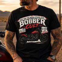 Bobber Cult Shirt, Vintage Motorcycle Graphic Tee, Retro Biker Rider Gift, Cruiser Bike Unisex T-Shirt 4XL