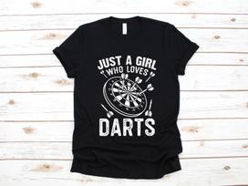 Girl Who Loves Darts T-Shirt, Darts Women's Shirt, Funny Darts Gift T-shirt, T-shirt, Dartboard Tees, T-shirt, Tank Top S