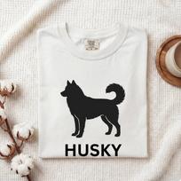 Husky Canine Shirt Dog Pets Gift Women Contour Tee Siberian Husky T-Shirt Dog Fan Husky Graphic Animal Design Geometric Thick Typography XL