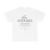 Hope Endures T-Shirt | Inspirational Scripture Typography Tee M
