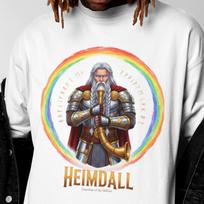 Heimdall T-Shirt | Norse Mythology | Vintage Rainbow Norse God Tee 3XL