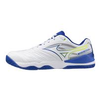 Table Tennis Shoes Wave Medal 8 Wide Unisex cm 3E White x Blue x Yellow [Mizuno] 27.0