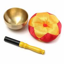 Hiro Orin set bell 9cm diameter Brass Buddhist Buddhist memorial gold beautiful easy to hold 3-piece (orin bell, stick, cushion) (3 inches) bell,