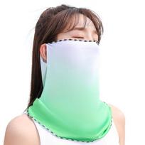 With Neck Flap Candy Color Summer Sunscreen Mask Ice Silk Women Neckline Mask Driving Face Mask žalia