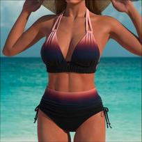 Women Sexy Gradient Two Piece Split Bikini Summer Beach Swimwear S juoda