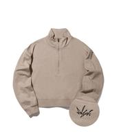 Selfish S233Hd02 (Half Zip Sweatshirt) (Beige) M