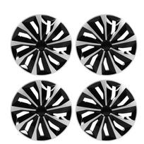 Hubcap Wheel Covers Hub Caps 4 Sier Universal Wheel Rim Cover R Stylish Car Decor Wheel Covers for Camry Nissan Mazda -A1 BlackSilver01
