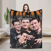 Big Time Rush Logan Henderson Blankets Quality Super Soft Throw Blanket Winter Travel Home Decor Novelty Bedspread Size: 75*100cm, Weight: 230 GSM