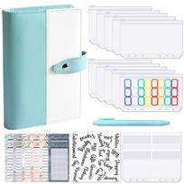 A6 Teacher Planner Notebook Gift 6 Ring Pu Leather Binder 2023 New Custom Full Color Printing Budget Binder (as the picture,a6&a6)