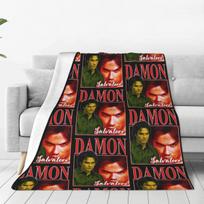 Damon Salvatore Blankets Flannel Winter The Vampire Diaries Ian Somerhalder Soft Throw Blanket for Bed Office Bedspreads Size: 75*100cm, Weight: 230 GSM