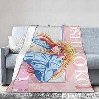 Anime Oshi No Ko Image Flannel Blanket Winter Super Warm Bedding Throws for Children Living Room Novelty Bedspread Sofa Cover Size: 75*100cm, Weight: 230 GSM