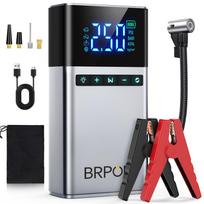 BRPOM 26800mAh Nešiojamas automobilio starteris su oro kompresoriumi 180 PSI 6000A Starteris 12V Automobilio akumuliatoriaus starterio dėžutė Automobilio akumuliatoriaus užvedimo kabeliai black