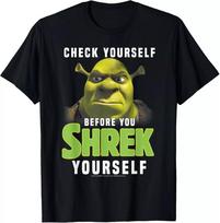 Shrek Check Yourself Before You Shrek Yourself T-Shirt Unisex T-Shirt S įvairiaspalvis