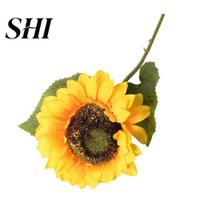 Lifelike Sunflower Decoration Artificial Branch with Stem Reusable Home Wedding Party Faux Sunflowers Flower Floral Arrangement Indoor Outdoor Garden geltona