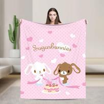 Cukriniai zuikučiai Cukrinio zuikio pledas Flanelinis vasaros oro kondicionieriaus daugiafunkcinis itin minkštas pledas namams, kelionėms, antklodė 75X95CM
