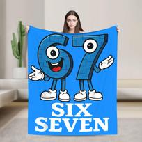 67 Šeši Septyni 6-7 Juokingas Italų Smegenų Puvinys Vaikų Žaidimų Memas Flanelinis Mesti Antklodė Antklodės Lovai Lauko Minkšta Lovatiesė Mesti, 75X95CM