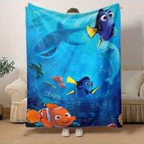 1 vnt., „Žuvytė Nemo“ vandenyno nuotykiai, minkštas ir jaukus pledas namų dekoravimui, sofai, kelionėms 75X95CM