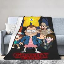 Svetimi Gravity Falls pledas Pliušinis Juokingas Šiltas Mesti pledai Namams Restoranui Ruduo/Žiema 75X95CM