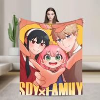 S-Spy X Family Anya Forger Flanelinis pledas Mesti pledą svetainei Kelionei Biurui Gatvės mada Lovatiesė Sofos lovos užvalkalas 75X95CM