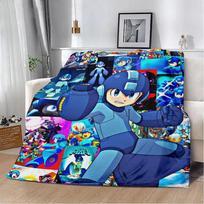 Animacinis Rockman Žaidimas Megaman Spausduotas pledas Pikiniko pledai Šiltas pledas Minkštas ir patogus pledas Namams Kelionėms Gimtadienio dovana 75X95CM
