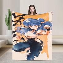 Ranma 1/2 Šampūnas Manga Antklodės Vilnonės Juokingos Šiltos Mėtymo Antklodės Lovai Svetainei Žiemai 75X95CM