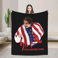 Jack Hughes JAV ledo ritulio auksinio įvarčio pledas Fleece Pavasaris/Ruduo Multi Super Šiltas apklotas sofai Lauko patalynės apklotai 75X95CM
