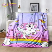 3D Animacinis Mielas Vienaragis Minkštas Pliušinis Antklodė, Flanelinis Antklodė Vaikams Mesti Antklodė Svetainei Miegamajam Lovai Sofai Piknikui Dangalas 75X95CM