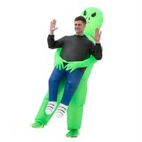 Inflatable Alien Hug From Back Costume For Halloween Christmas Party Adult Green Cosplay