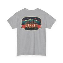 Denver - Mid Century Luggage Tag T-Shirt | Retro Mountain City Badge Tee S