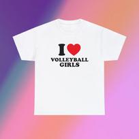 I Love Volleyball Girls Unisex Heavy Cotton Tee Heart Y2K Funny Cute Romantic Meme Phrase Shirt Graphic Humor Silly Gift Sport Viral Quote 3XL