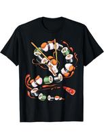 Sushi Dragon Roll GraphicFoodThemed Anime Pattern Design100 Cotton Oneck Short Sleeve Casual Printed Tshirt S įvairiaspalvis